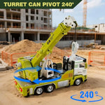 Dump Truck Toy For Boys-1:40 Simulation Model, Educational Construction Toys With Realistic Lights & Sounds, Perfect Christmas Birthday Gifts For Kid Ages 3 4 5 6 7 8 Years Old (Crane Truck)