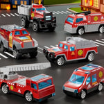 Fire Toys For 3 4 5 6 Years Old Boys Girls Kids, Die Cast Metal Fire Truck Toys W/Play Mat, Rescue Emergency Fire Truck Car Toy, Toddler Car Toy Christmas Birthday Gifts For Boys