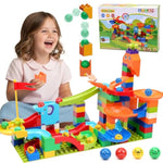 Marble Run Building Blocks For Kids: 130Pcs Upgrade Stem Building Set With Launcher - Educational Toys For Kid Age 3-5 4-8 Preschool Family - Birthday For Boys Girls