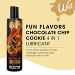 Fun Flavors 4 In 1 Warming Chocolate Chip Cookie Flavored Lubricant 9 Fl Oz | For Men, Women And Couples, Foreplay & Massage, Paraben Free, Gluten, Stain, & Sugar Free