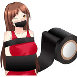 Bdsm Bondage Tape 52 Feet, Bondage Restraints Tape, Bondage Gear & Accessories For Dominating And Restraining, Fetish Sm Sex Toys For Couples (2 Black)