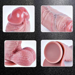 10" Huge Realistic Curved Dildo, Thick Silicone Extra Large Dildo, Xl Anal Fat Bigdildo For Vaginal G-Spot With Suction Cup, 2.6" Diameter Wide Penis With Balls, Sex Toys For Men And Women