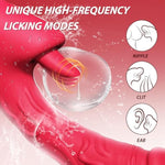 G Spot Vibrator Dildo Sex Toys For Women Realistic Tongue Adult Toys Rabbit Vibrators With 7 Vibrations & 7 Licking With Flapping, Thrusting Vibrator, Sexual Pleasure Tools For Women (Red)