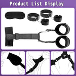 Bdsm Sex Bondage Restraints Kit, Wrist & Thigh Cuffs Bondage Set With Adjustable Sex Straps Collar Blindfold, Bed Restraints Adult Sex Toys For Couples Bedroom Sm Games