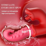 Swing Thrusting G-Spot Vibrator Sex Toy With Clitoral Stimulator – 10 Licking & Vibration & Swing Modes, Octopus-Inspired Female Tongue Vibrators Clit Sucker Dildo, Rose Sex Toys Tongue Toy For Women