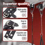 Leather Testicle Toys Crusher Cbt Scrotum Bondage Gear Accessories With Traction Chain Cock And Ball Torture Male Chastity Devices Bdsm Toys Cock Ring Testicle Sex Restraints Testicles Ball Stretcher