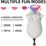 Rose Toy Vibrator For Women, With 10 Vibrating Pleasure For Clitoris & Nipple Stimulation, Tongue Licking Mini Clitoral Vibrator Stimulator, Adult Sex Toys & Games For Women Couples (Red Lily)
