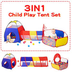 3 In 1 Kids Play Tent For Toddler With Baby Ball Pit And Play Tunnel, Children Indoor Outdoor Playhouse With Climbing Tunnel Toy For Toddlers, Boys And Girls Best Birthday Gifts?No Balls?