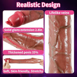 Penis Sleeve Vibrating Cock Sleeve Couple Vibrator,Penis Extender Dildo Realistic Couple Sex Toys Penis Extension Vibrator 9 Modes Remote Control,Elastic Penis Ring To Enlarge Prolong For Men Couples