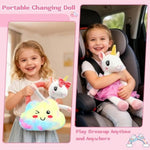 Ballerina Unicorn Toys For Girls Age 4-6, Unicorn Stuffed Animal Dolls Playset, 3 Set Ballet Princess Dress Up Doll With Rainbow Plush Bag, Unicorns Toy Gifts For Birthday Christmas Stocking Stuffers
