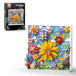 Micro Brick Flower Building Set, 3D Floral Wall Art Craft Kit for Ages 8+