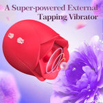 Vibrator Rose Sex Toy For Women - 2In1 Flapping Vibrator Rose Toy, 9 Tappling & Sucking Adult Toys, Anal G Spot Clitoral Nipple Stimulator Vibrators, Adult Female Couples Sex Toys Games