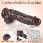 8.3 Inch Realistic Silicone Dildo Adult Sex Toys For Women,Black Big Thick Anal Dildo G Spot Stimulator With Strong Suction Cup, Body-Safe Material Curved Shaft And Balls Lifelike Flexible Men Penis