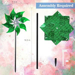 10 Pack Reflective Pinwheels Holiday Decorations for St. Patrick's Day Party Supplies, Green