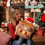 12'' Christmas Highland Cow Soft Plush Pillow Xmas Highland Cow Stuffed Animal Gifts For Toddler Kids Boys Girils