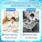 Reusable Water Coloring Book for Toddlers Ages 2-4 with Water Pen