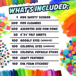 Bulk Arts & Crafts Supplies Kit for Kids Ages 4-8, Preschool & Homeschool DIY Art Set