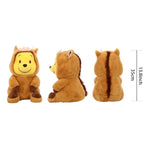 Bear Stuffed Animal 35Cm, 14'' Kawaii Cartoon Bear Doll Plush Toy Brown & Yellow