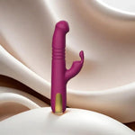 Venuss 10 Powerful Vibrations Rechargeable 3 Inch 1 Clit Anal Stimulating Dildo G-Spot Rabbit Vibrator Clitoris Stimulation Sex Toys With Quiet Dual Motors (Berry Color)