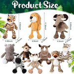 30 Pcs Safari Forest Stuffed Animals Plush Jungle Themed Animals Toy Elephant Giraffe Lion Tiger Monkey Rhinoceros Zebra Tiger For Operation Christmas Party Gift Decoration(10 Styles)