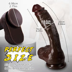 8.66 Inch Realistic Silicone Dildo - Real Touch-Safe Design With Super Strong Suction Cup, Lifelike Black Adult Toy For Hands-Free Vaginal & Anal Stimulation