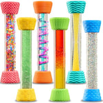 Liquid Motion Bubbler Toy Cool Tubes 6-Pack Colorful Hourglass Timer With Droplet Movement, Bedroom, Sensory Play, Cool Home Or School, With Silicone Covers