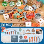 Kids Tool Set With Drill,120Pcs Toddler Tool Set With Toolbench,Montessori Toy For 2+Year Old,Educational Stem Construction Toys For Ages 2-4,Pretend Play Toddler Toys 3-5 Year Old Birthday Gift