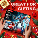 Transform Sets Robot Building Block Toys?2 In 1 Stem Robotics Transforming Truck Mech Building Kit?Compatible With Lego?Christmas Birthday Gift For Adults Boys Age 8-12 (Blue)