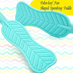 Spanking Paddle For Sex Play Textured Rubber Palm-Leaf Fan Shaped Slapper With Bumps Flexible Flirt Toy For Sm Bondage Game Adult Couple Blue 14.96 Inch