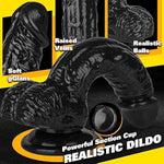 Realistic Dildos, 7.3 Inch Dildo With Suction Cup For Hands-Free Play, Flexible Cock With Curved Shaft And Balls For Vaginal G-Spot And Anal Play, Adult Sex Toy For Male & Female Coffee Black