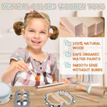 Baby Musical Instruments - Montessori Musical Toys For Toddlers 1-3, Wooden Percussion Instruments Set, Neutral Colors Modern Boho Music Toys For 1 Year Old, Kids Preschool Educational Birthday Gifts