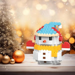 2025 Christmas Building Blocks Set, Stacking Bricks Christmas Decorations And Gifts Building Set Toys Xmas Gifts For Kids And Adults (Snowman Blue)
