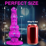 8.9 Inch Monster Double Knot Fantasy Silicone G-Spot Dildo Wide Suction Cup, Large Animal Horse Wolf Dildo Long Anal Plug, Giant Dragon Penis Purple Xl Dog Knot Dildo Thick Sex Toy For Gays Lesbians