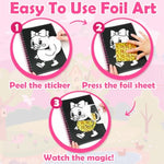 Foil Art Craft Kit for Kids, Princess, Mermaid & Unicorn DIY Stamping Activity