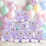Bulk Teddy Bear Baby Shower, 10 Packs Small Teddy Bear Stuffed Animals In Bulk,13.5" Small Stuffed Bears Plush For Wedding,Birthday,Christmas, Party Decorations,Purple