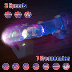 Clear Glowing Dildo Vibrator With Strong Suction Cup, 8 Inch Realistic Gay Sex Toy With 10 Vibrating Modes, Adult Sex Toys For Women With Remote Control, Vibrators For G-Spot, Anal, Vagina