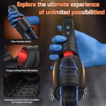 Male Masturbator For Penis Endurance Training, Male Sex Toy With 10 Tongue-Licking & 10 Vibration Modes, Glans Vibrating Blowjob Stroker, Oral Sex Stimulation Masturbator For Men And Couples