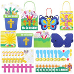24 Pcs He Has Risen Easter Felt Craft Kits for Kids, Christian Sunday School Activity