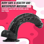 Realistic Dildo, 13 Inch Huge Dildo With Powerful Suction Cups For G-Spot Stimulation And Anal Play, Soft Lifelike Fake Penis Big G Spot Dildo Adult Sex Toy For Women/Men/Couple Pleasure, Black