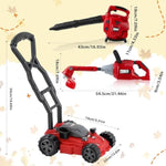 3 Pcs Toy Gardening Tool Set For Kids Toy Leaf Blower Weed Trimmer Push Lawn Mower Pretend Play Set With Lights And Sounds Christmas Birthday Gifts For Boys Girls