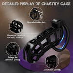 Male Chastity Devices Cock Cage - Chastity Cage Built-In Vertical Invisible Lock Chastity Device With 3 Size Base Rings&2 Keys,Adult Abstinence Penis Bondage Male Sex Toy