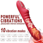 Clitoral G-Spot Powerful Vibrator, Waterproof Dildo Clit Stimulator With Multiple Vibration Modes, Softer And Flexible Sex Toy For Women (Burgundy Red)