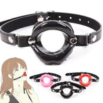 Open Mouth Gag Silicone Lips Ring Mouth Gag Oral O-Ring Ball Sex Bondage Gags & Muzzles Restraint Slave Sm Game For Lover Couple Adult Toys (Black)