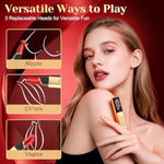 Rose Gold Rechargeable Mini Vibrator for Clitoral and Nipple Stimulation with 10 Powerful Vibration Modes and Waterproof Design