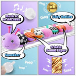 Baby Toys Musical Caterpillar,Infant Toys Stuffed Animals 3 6 12 Months Sensory Toy With Ruler Design,Crinkle&Ring Bell,Baby Teething Toy For Tummy Time Newborn Boy Girl Gifts (Purple)