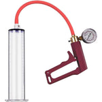 9"" X 1.75"" Penis Pump With Vacuum Gauge Red Handle, Vacuum Penis, Manual Penis Pump For Men, Enlargement, Penis Bigge Size