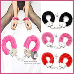 Bdsm Kit Sexy Plush Toy Handcuffs With Keys And Satin Bandage Blindfold Bedroom Or Party Supplies For Adult Sm Games (Pink)