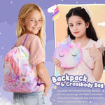 Unicorn Gifts For Girls 4-6 6-8, Christmas Birthday Gifts Set For Girls Age 5 6 7 8 9+ Year Old Tween Teen Girl Trendy Stuff Kids Unicorn Toys With Glow In The Dark Blanket Purse For Daughter Niece