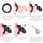 Male Cock Cage Chastity Device - Lightweight Chastity Cage Device For Men With 4 Different Sizes Rings Adult Sex Toy For Male Penis Exercise | 2 Keys And Mortice Lock Included | Black