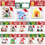 36 Pcs/ 12 Set Christmas Mini Stuffed Animal Gifts Bulk With Xmas Cards And Gift Bags Tiny Christmas Plush Keychains Exchange Gift For Xmas Tree Decor Stocking Fillers Holiday Party Favors